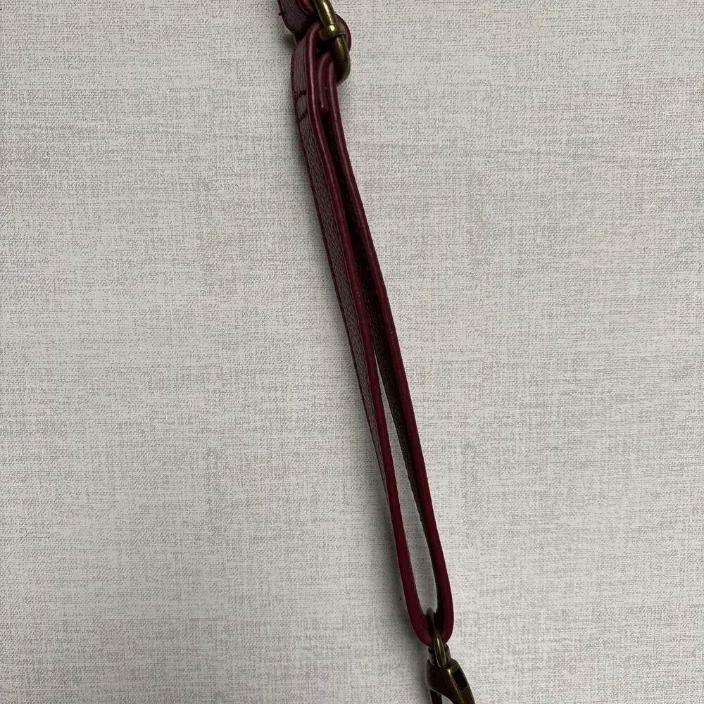 Lucky Brand Boho Leather Maroon Burgundy Crossbody Bag Purse
